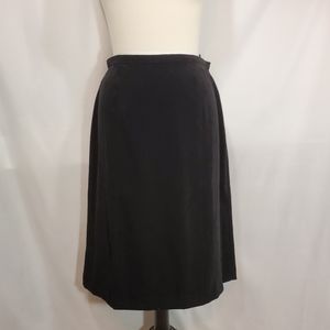 L.L. Bean Faux Suede A Line Black Skirt